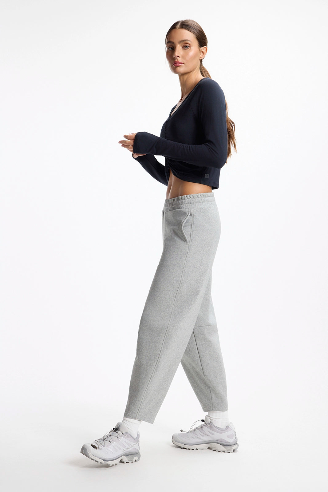 Breeze Long Sleeve Ruched Top - Black