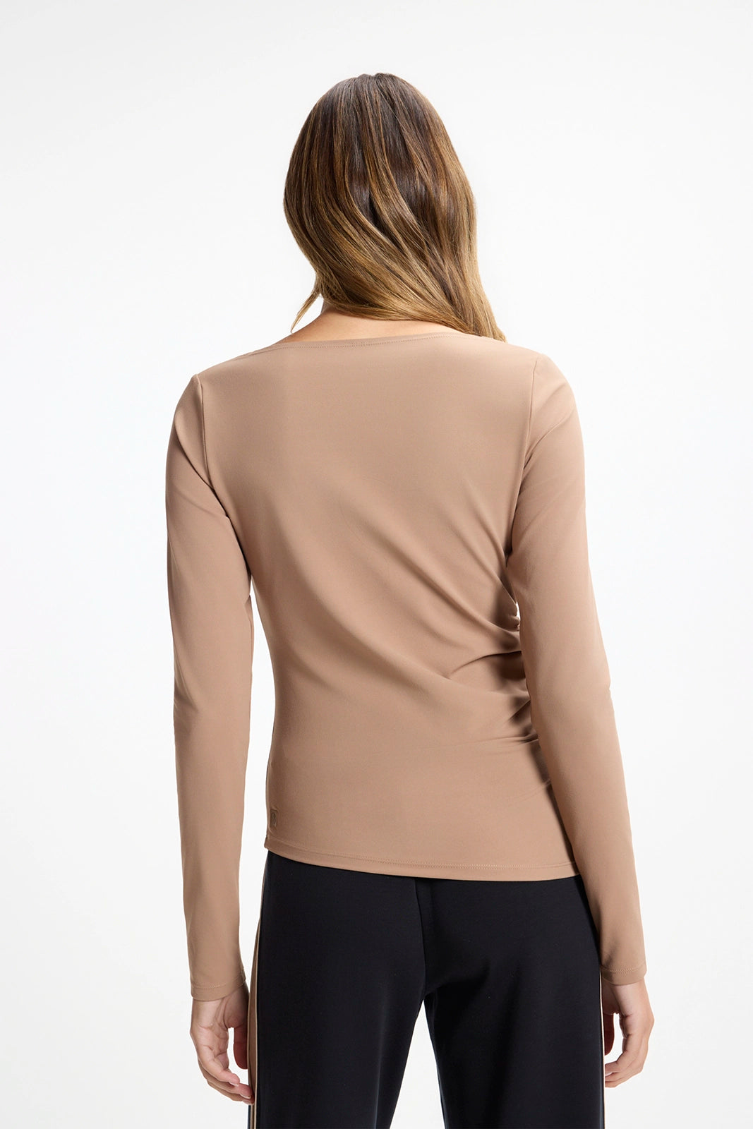 Cloud Asymmetrical Long Sleeve Top - Brownie