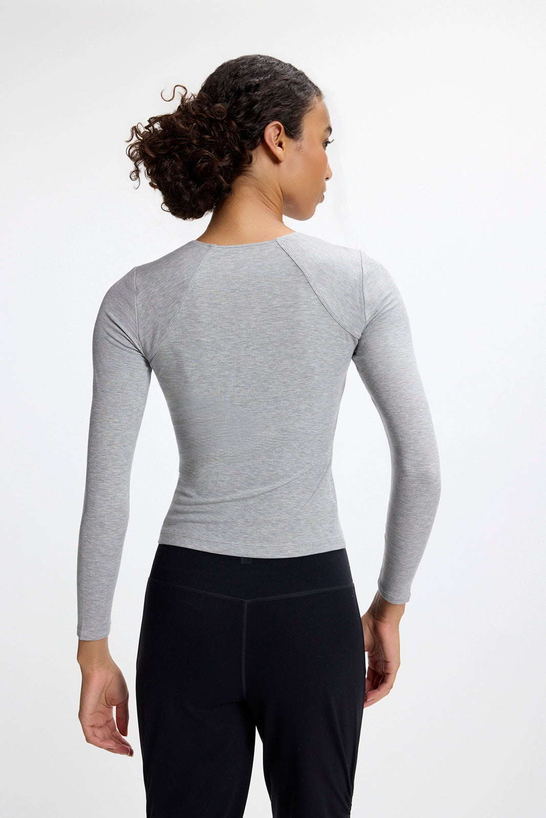 Baby Rib Square Neck Top - Htr Concrete