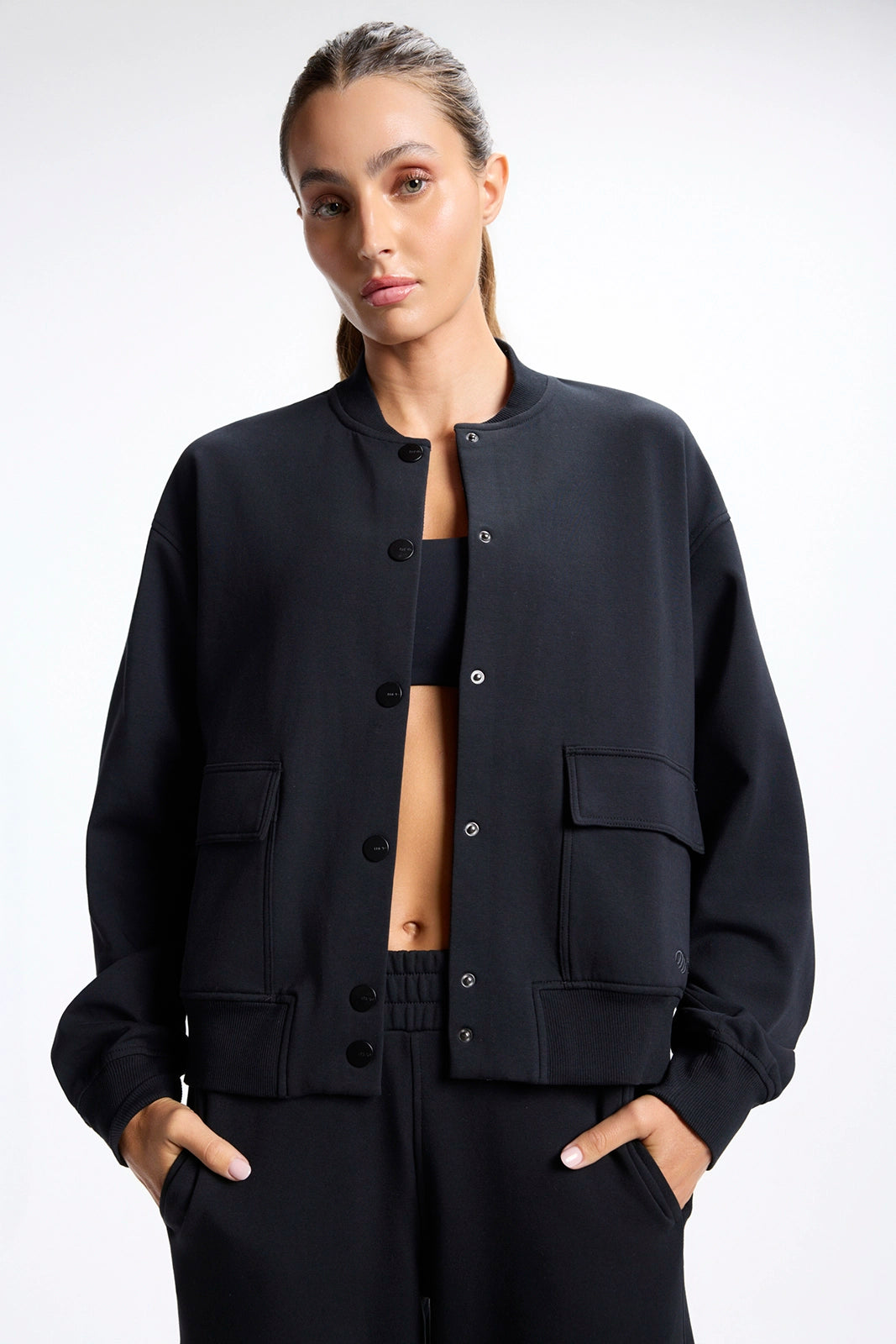 Ultrasoft Fleece Bomber - Black