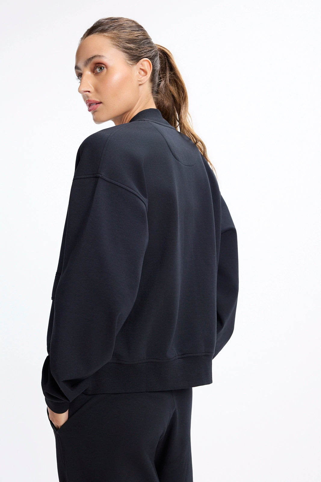 Ultrasoft Fleece Bomber - Black