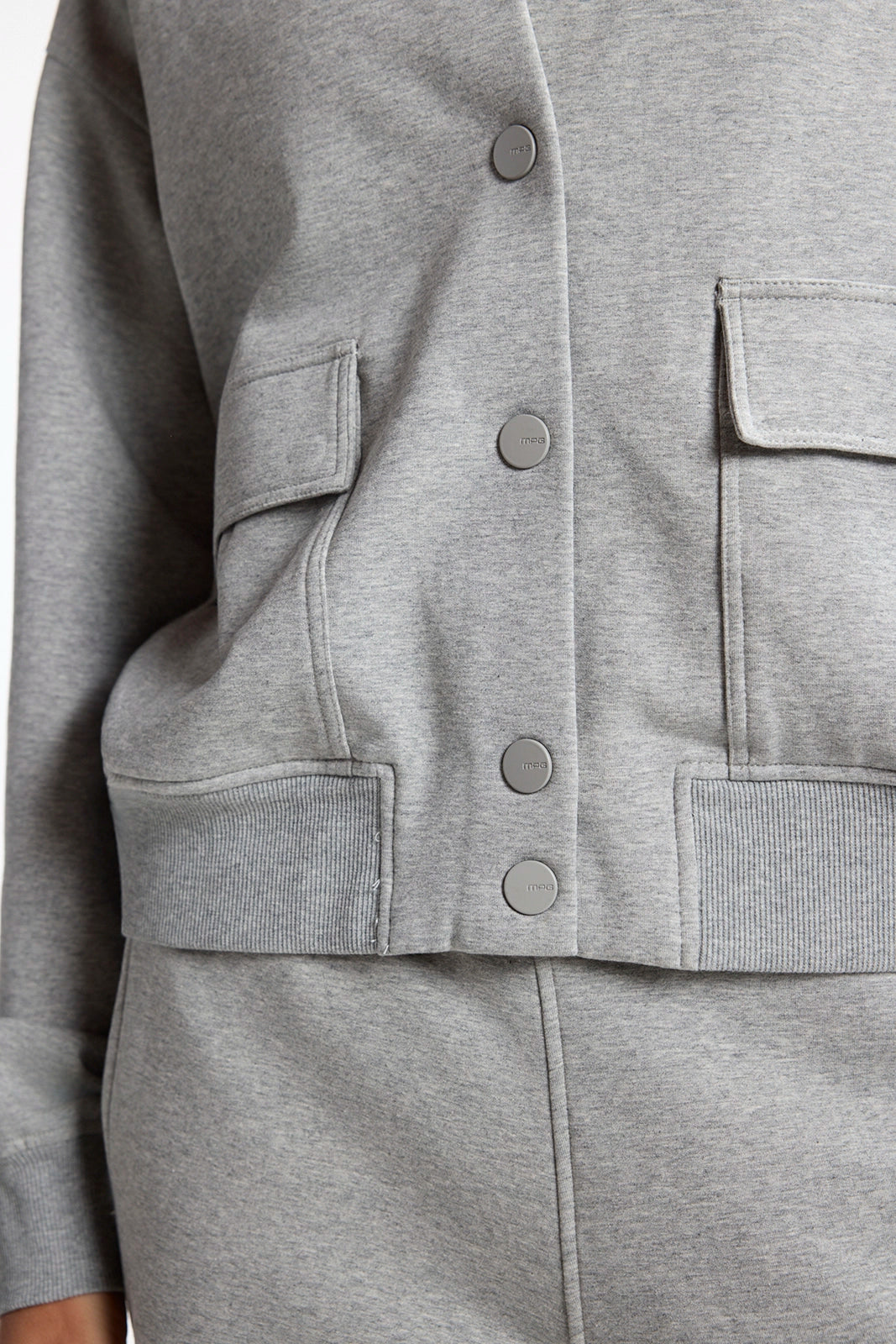 Ultrasoft Fleece Bomber - Htr Concrete