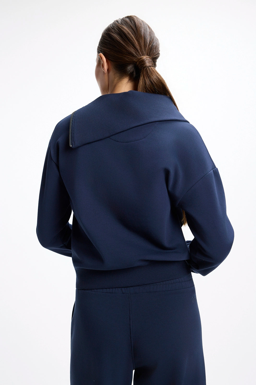 Ultrasoft Fleece Asymmetrical Half Zip - Navy Blazer