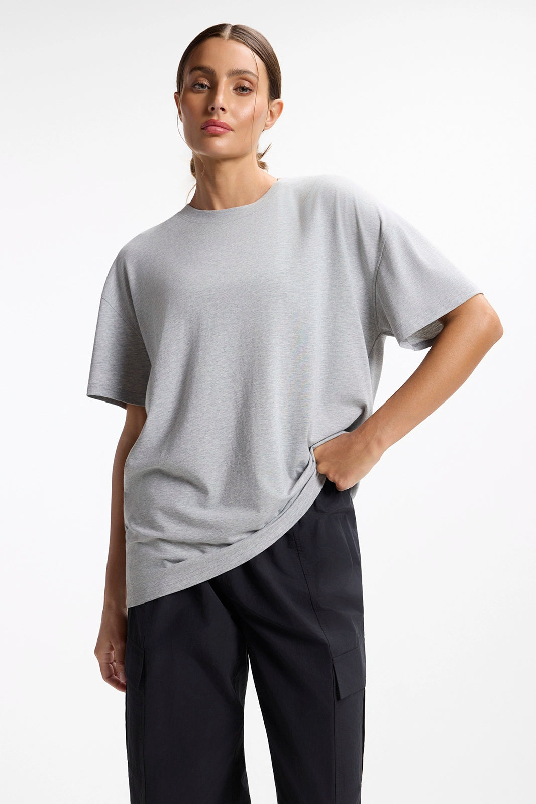 Pima Relaxed Tee - Htr Concrete