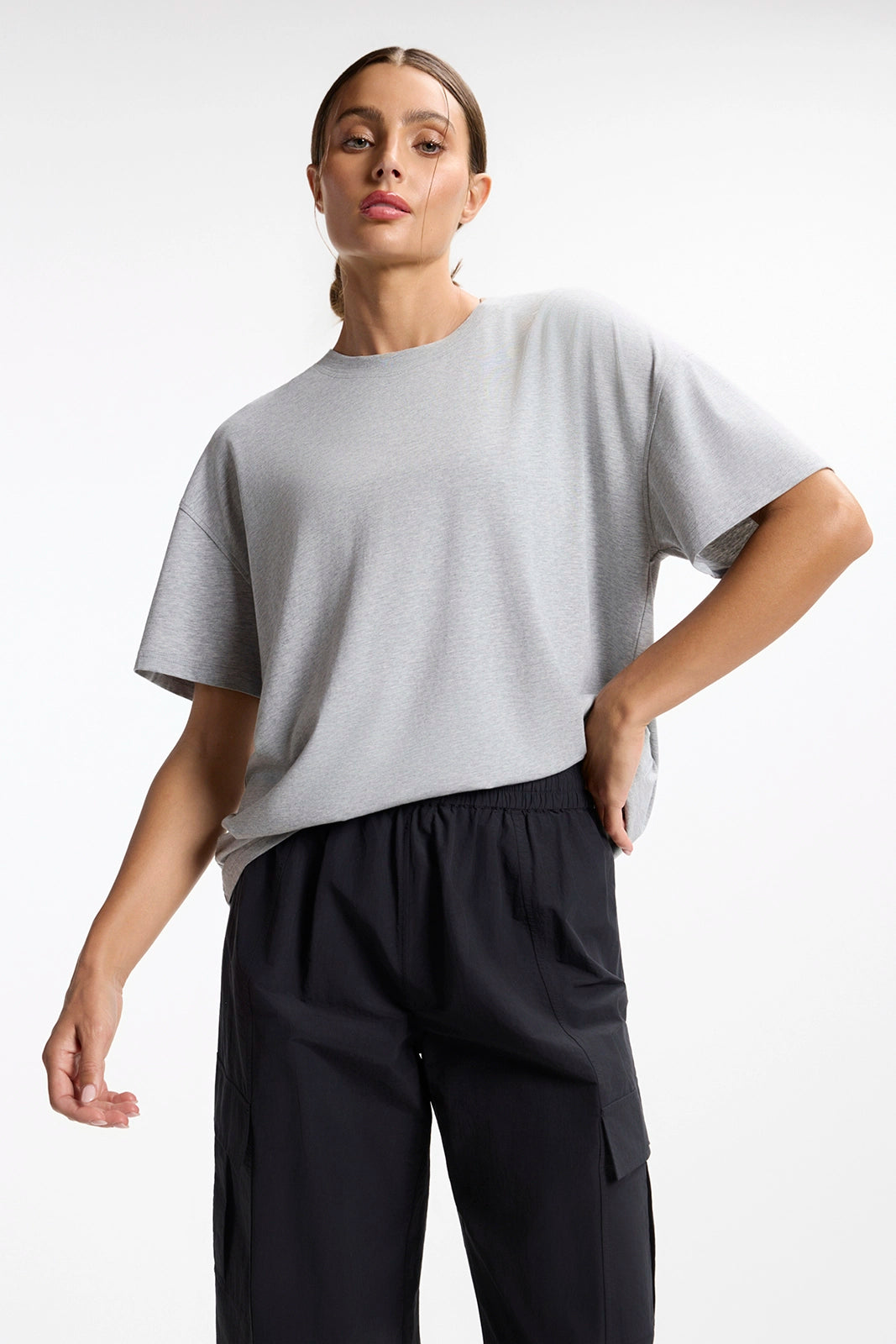 Pima Relaxed Tee - Htr Concrete