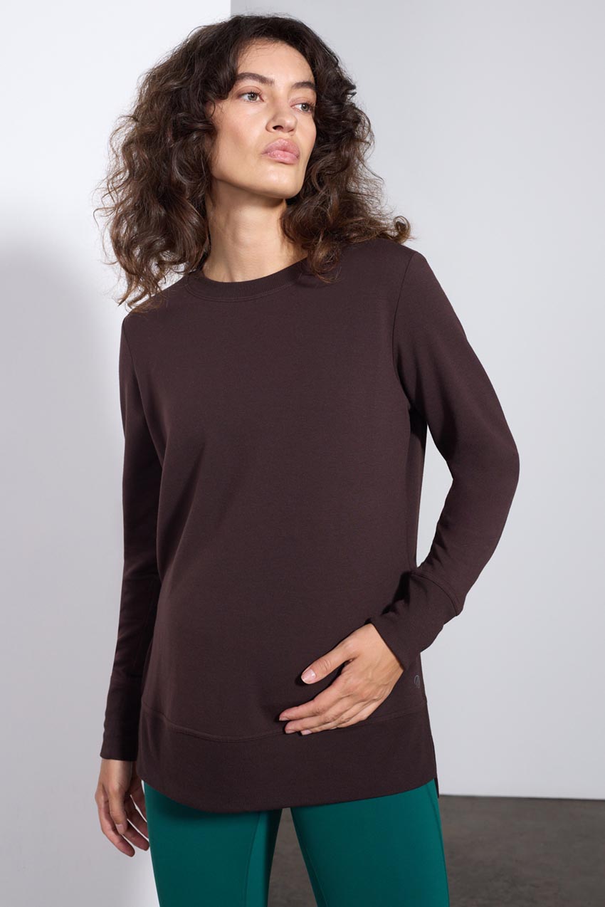 Serene Recycled Polyester TENCEL™ Modal Side Slit Maternity Pullover