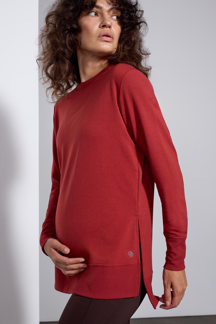Serene Recycled Polyester TENCEL™ Modal Side Slit Maternity Pullover
