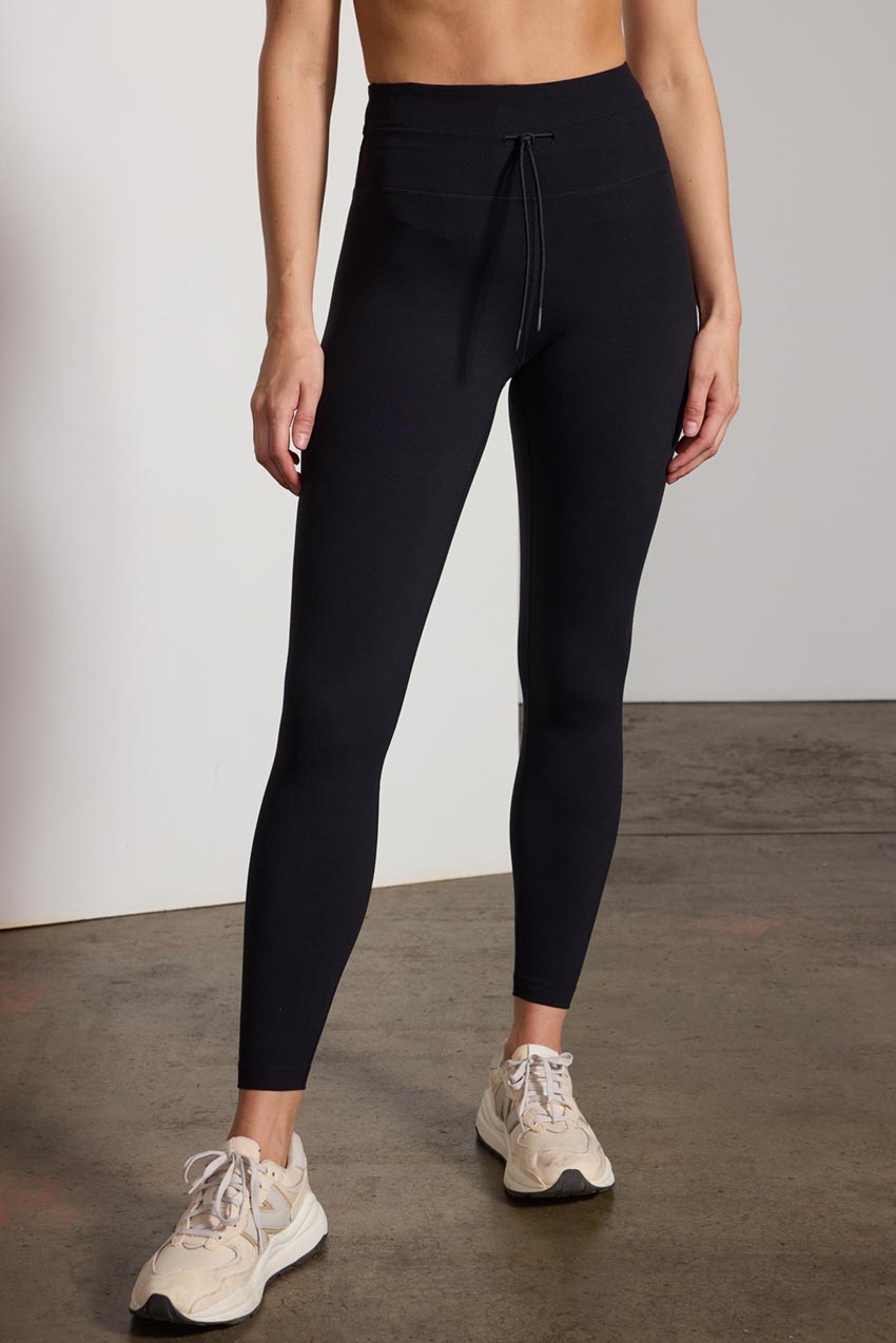 Velocity High-Waisted 27" Drawcord Legging - Black