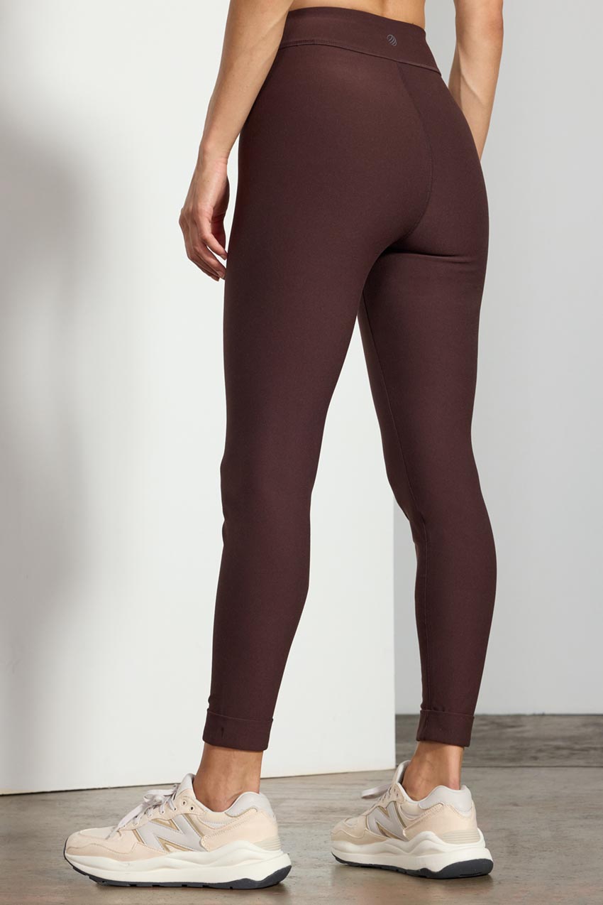 Explore High Rise Faux Cuff Pant 26" Peached - Chocolate Brown