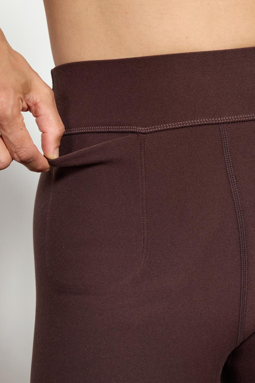 Explore High Rise Faux Cuff Pant 26" Peached - Chocolate Brown