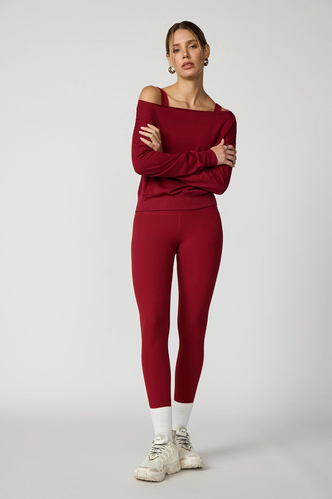 Ribbed Legging - Merlot