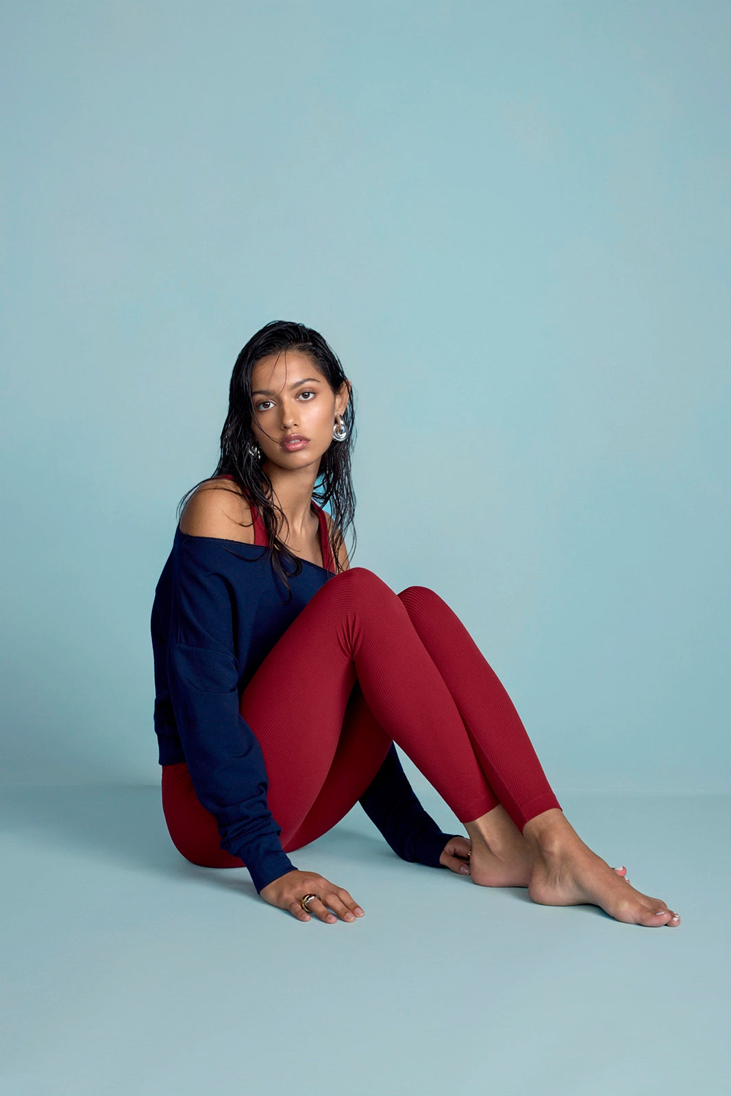 Ribbed Legging - Merlot