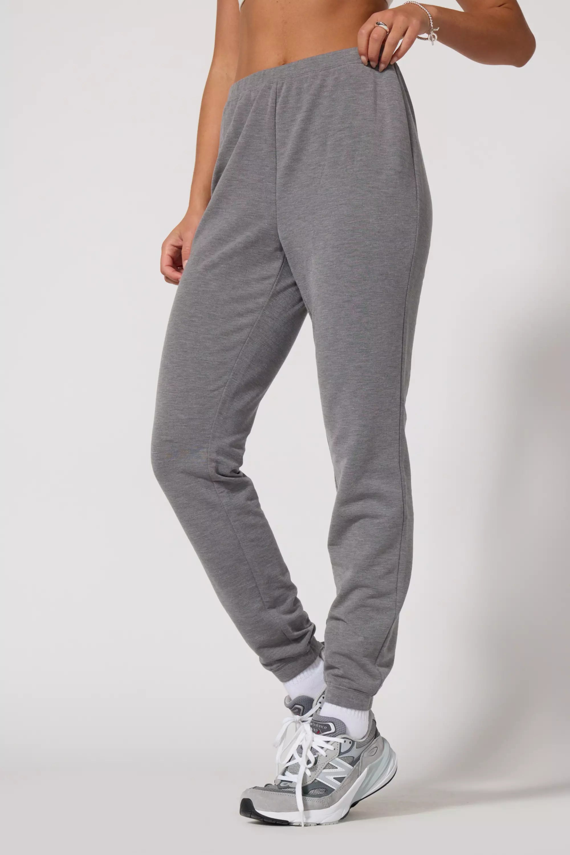 Slim grey joggers sales