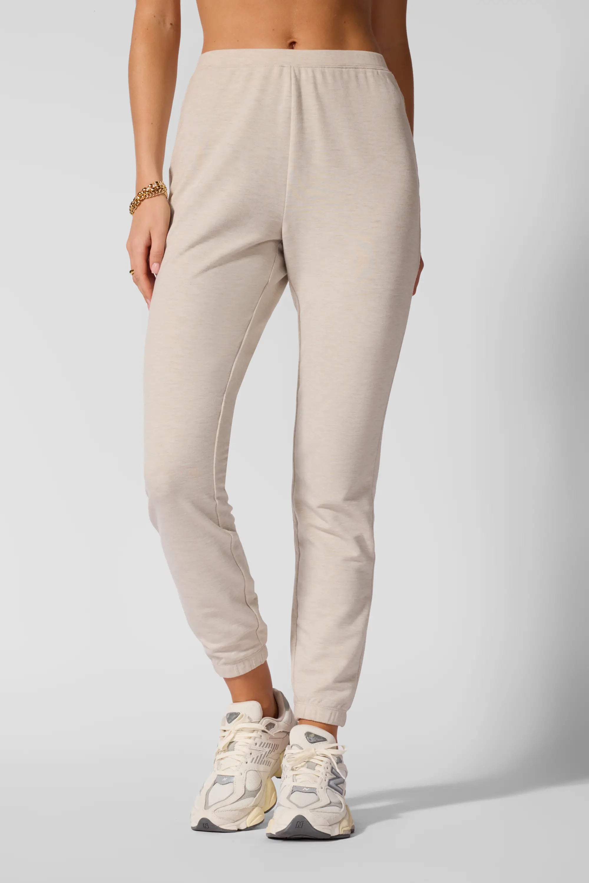 Cozy Fleece Slim Jogger - Htr Brown Rice