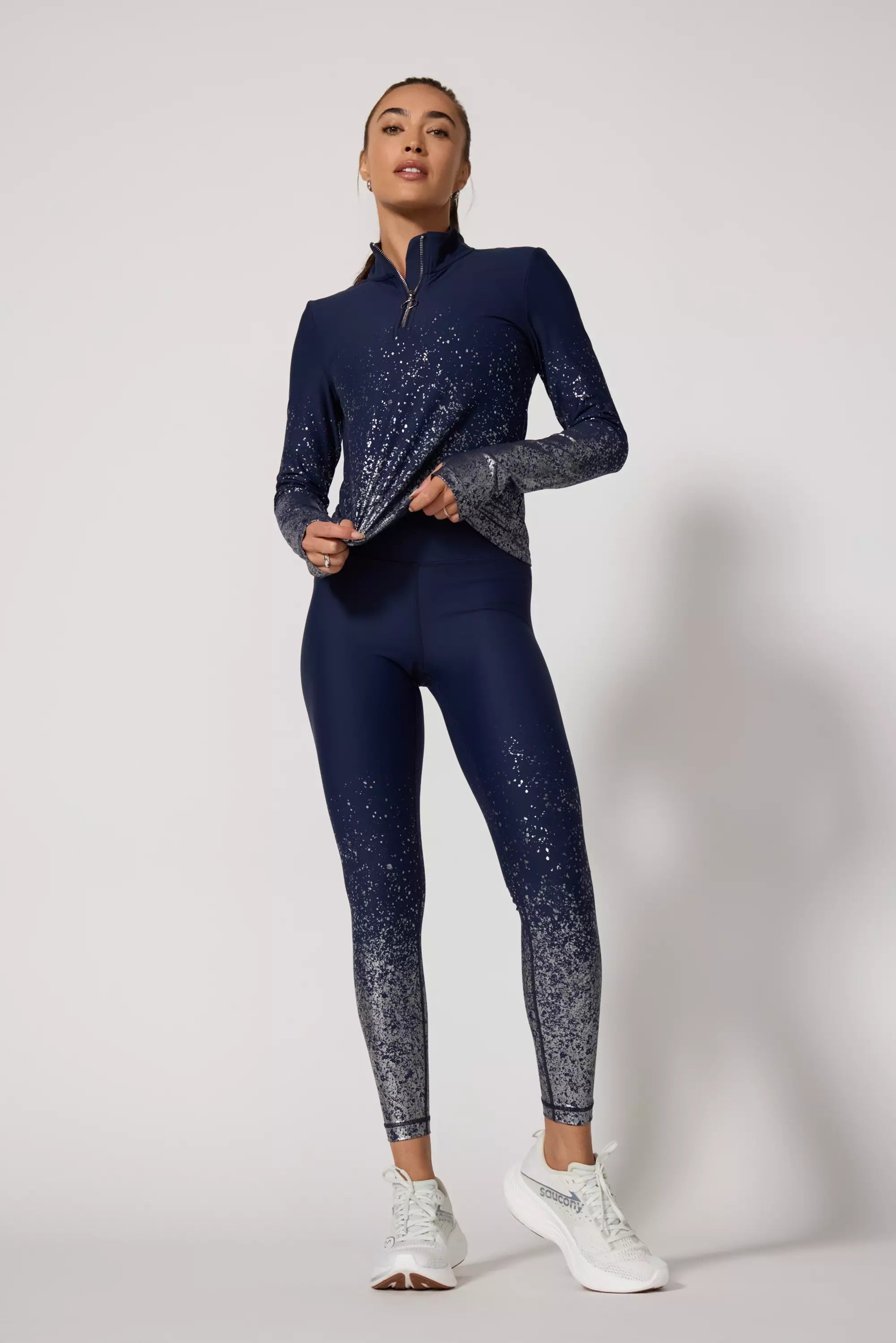 Foil-Print Legging - Deep Navy
