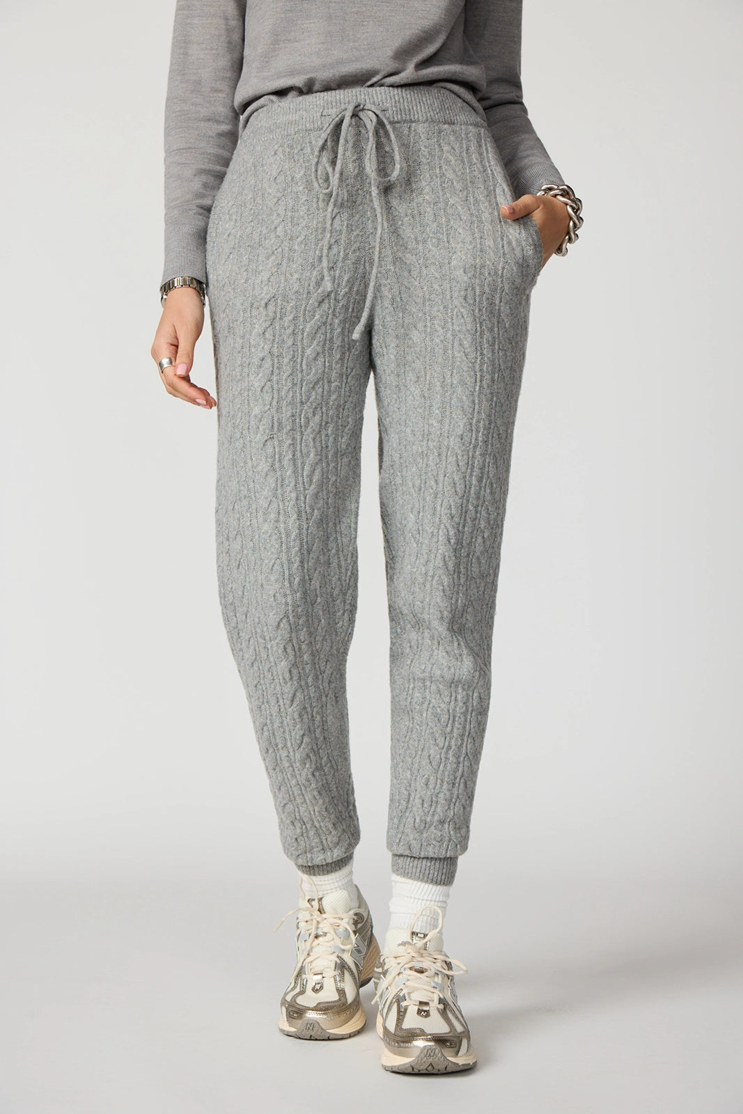 Rib Knit Jogger Women's Ribbed Jogger Pants Cable Knit Jogger