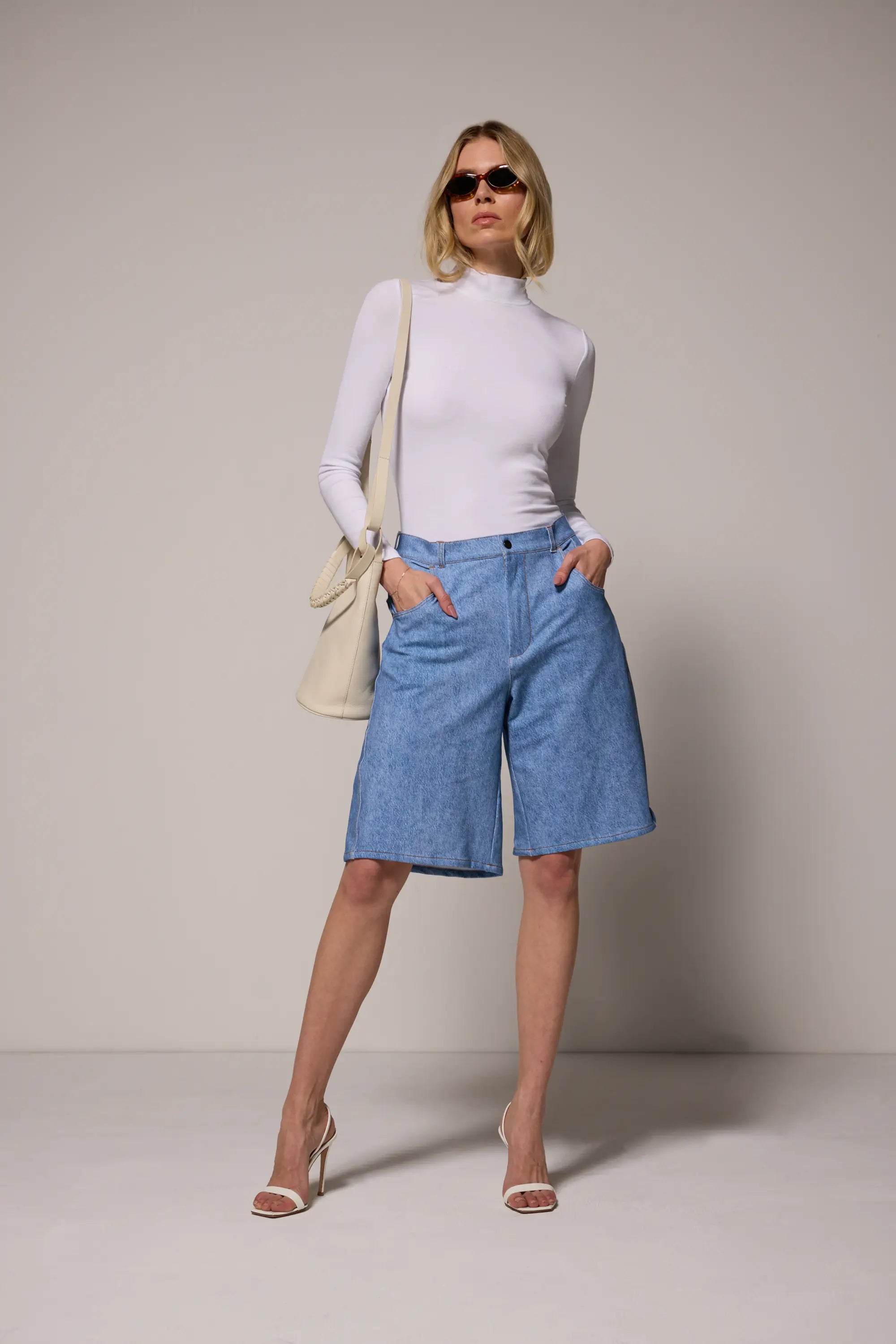 Trompe-l'œil Short - Denim Wash