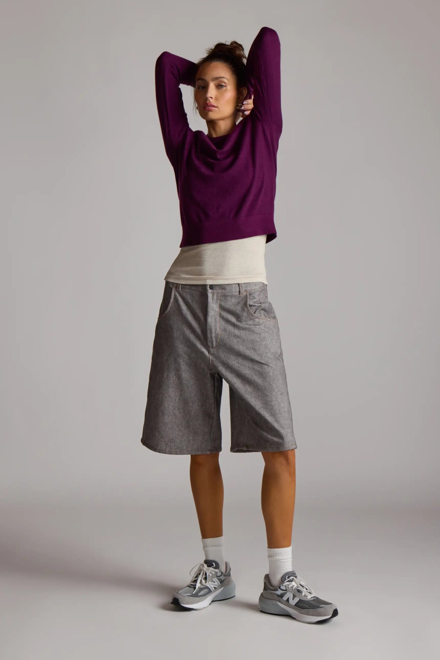 Trompe-l'œil Short - Htr Grey