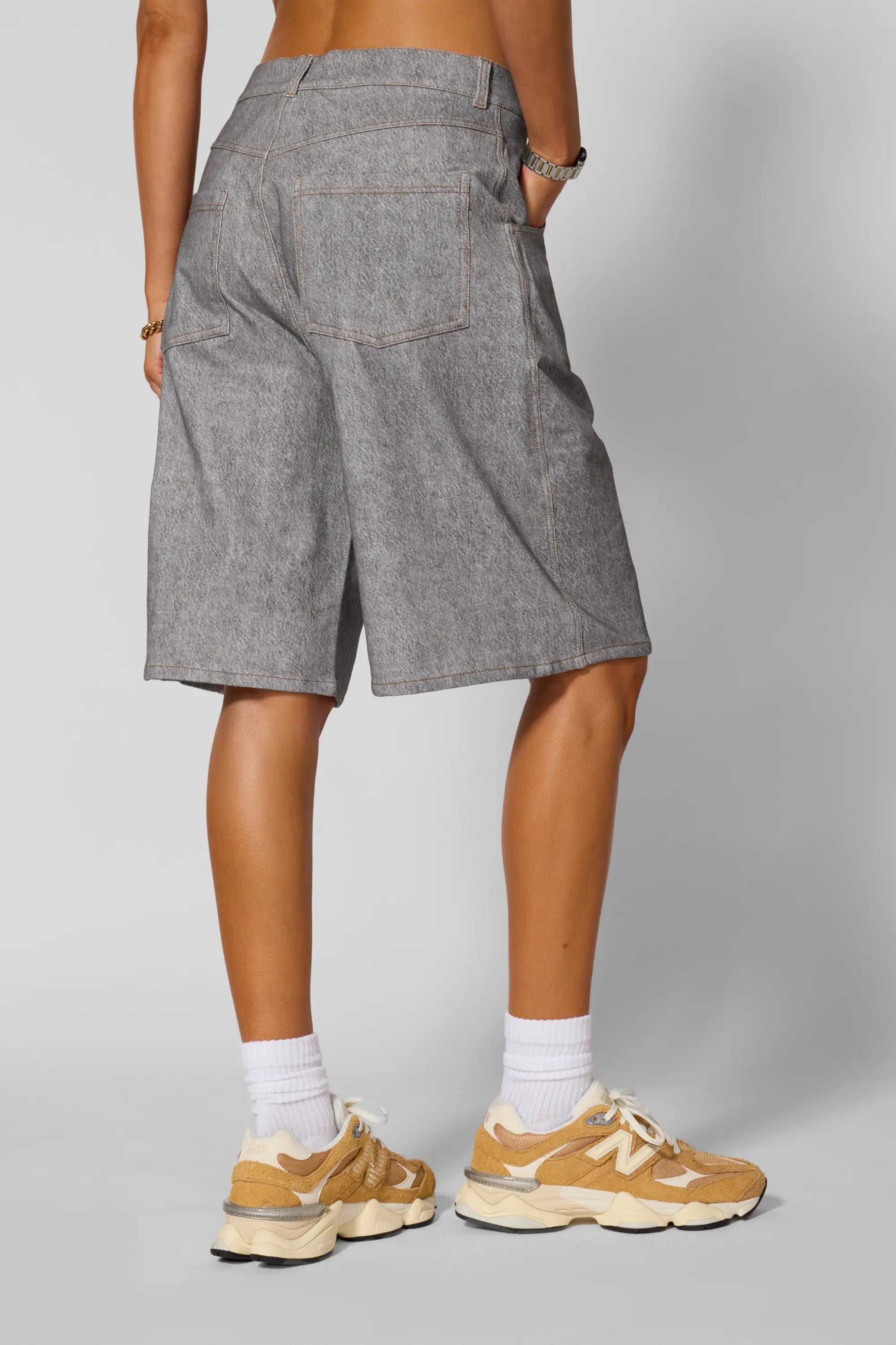 Trompe-l'œil Short - Htr Grey