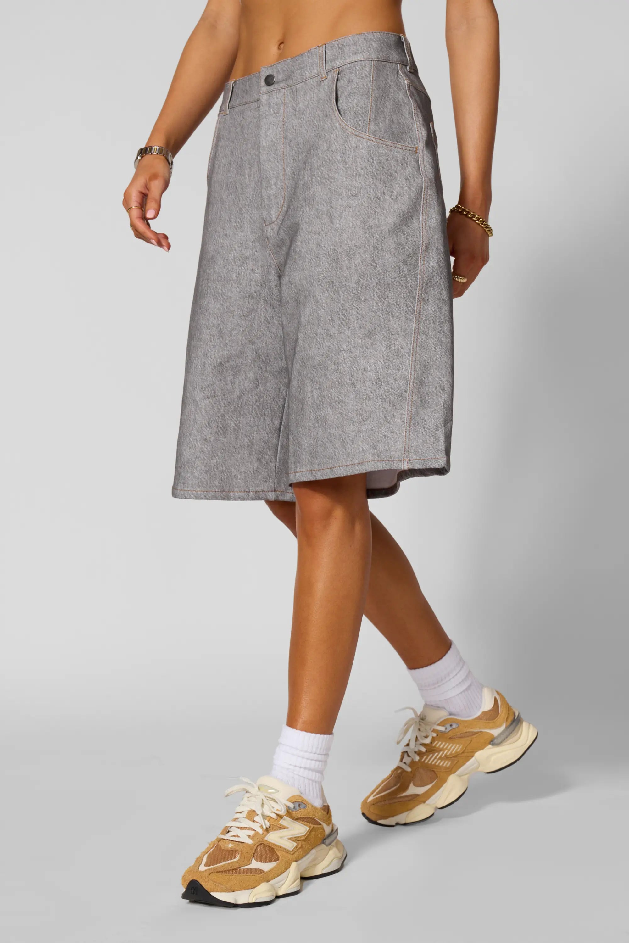 Trompe-l'œil Short - Htr Grey