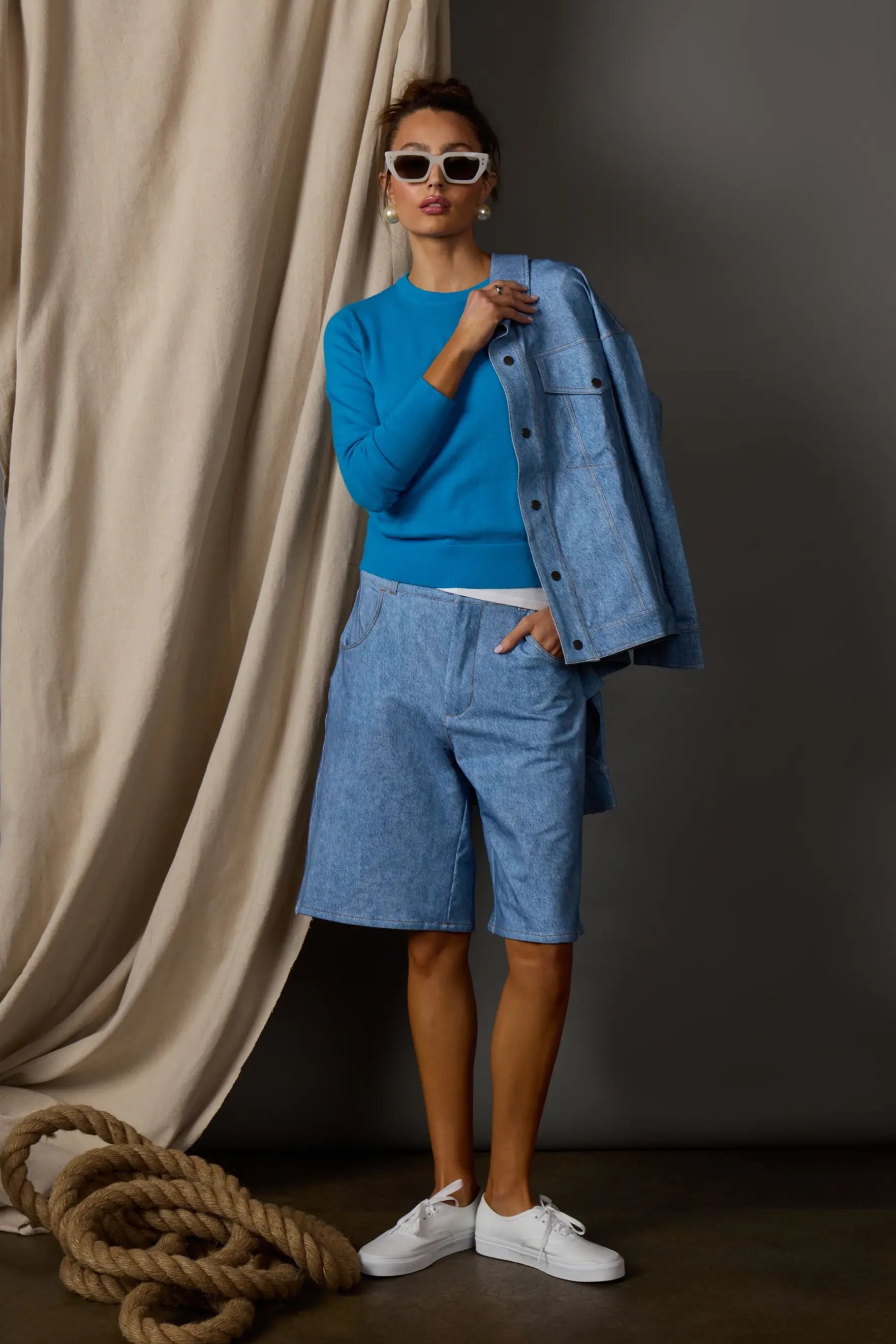 Trompe-l'œil Short - Denim Wash