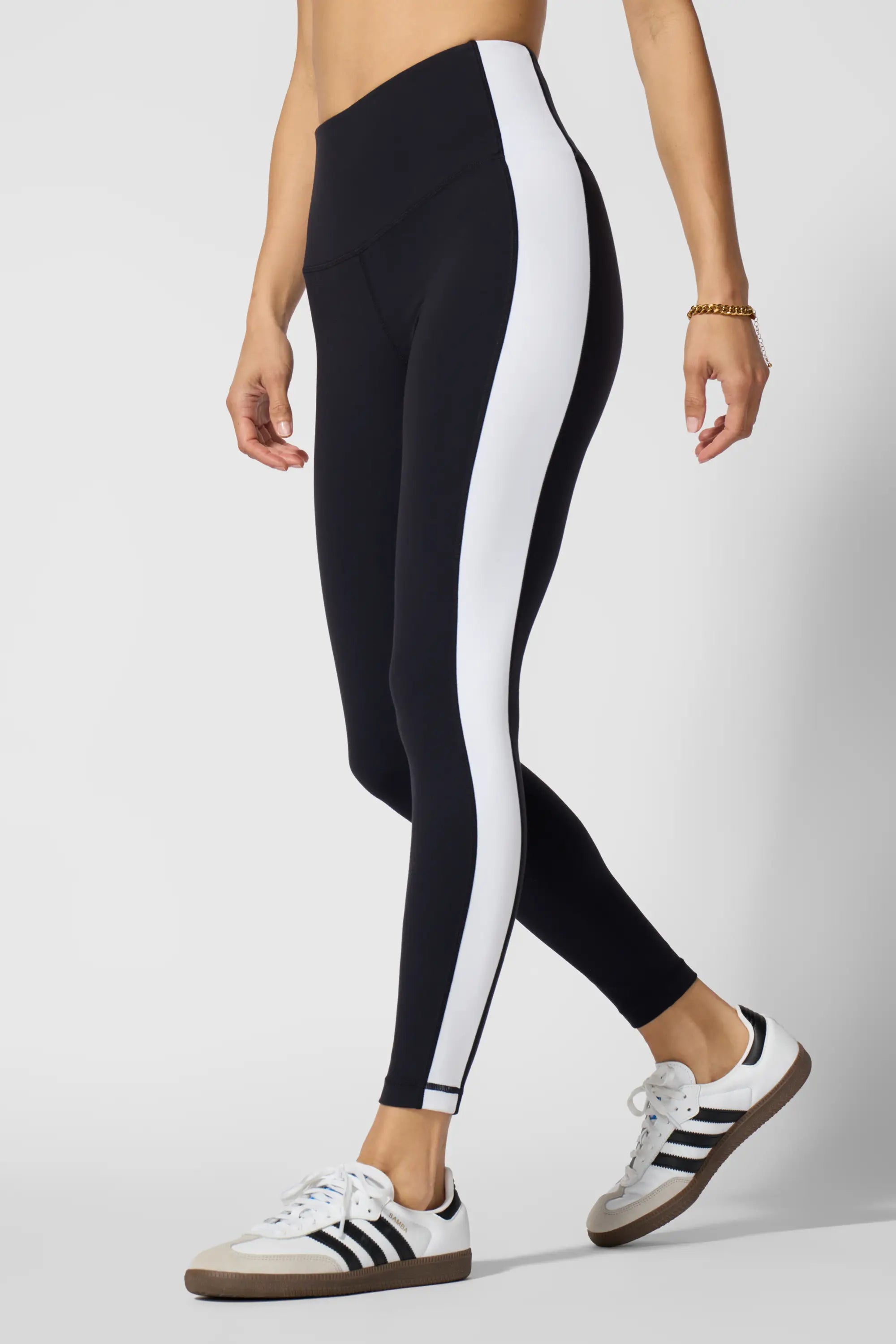 Sculpt Colour Blocked Legging - Black/Brilliant White
