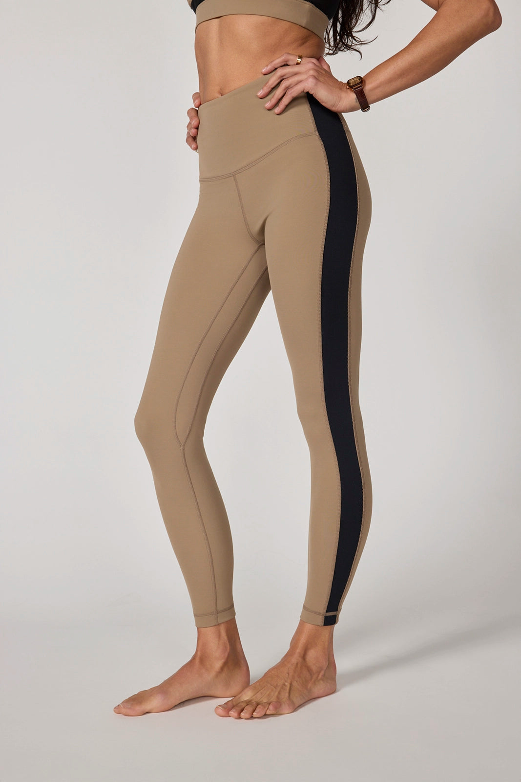 Sculpt Color Blocked Legging - Caribou/Black