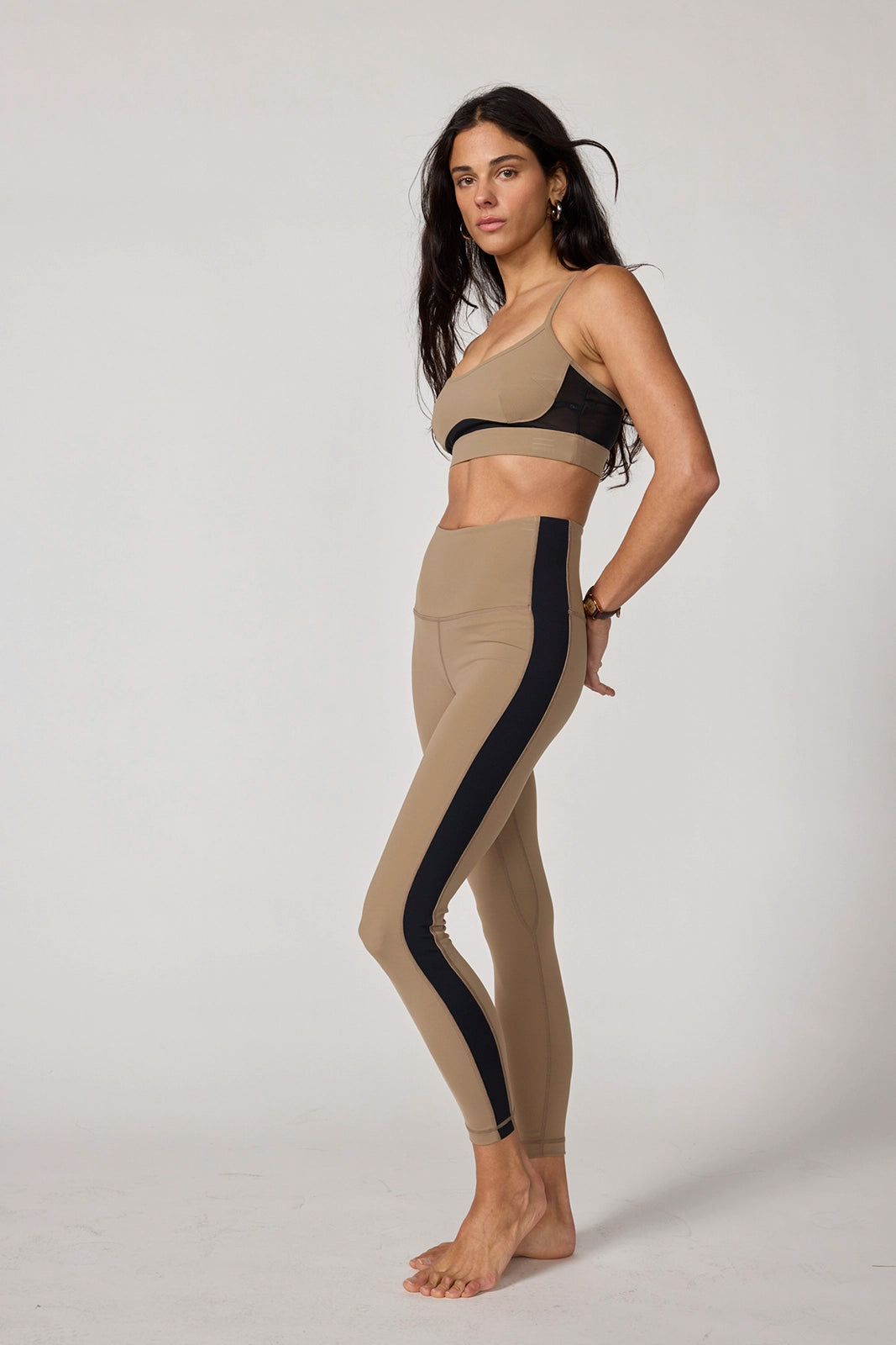 Sculpt Color Blocked Legging - Caribou/Black
