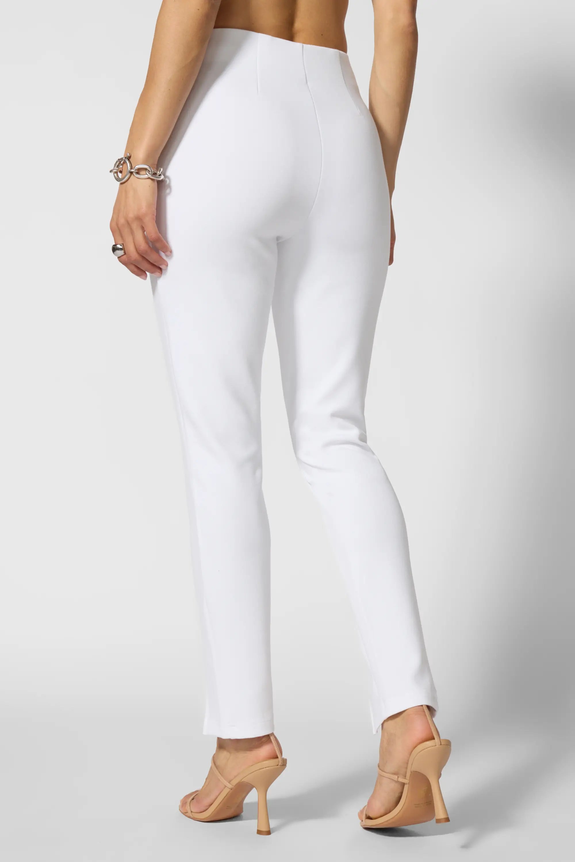 Front Slit Slim Pant - Brilliant White