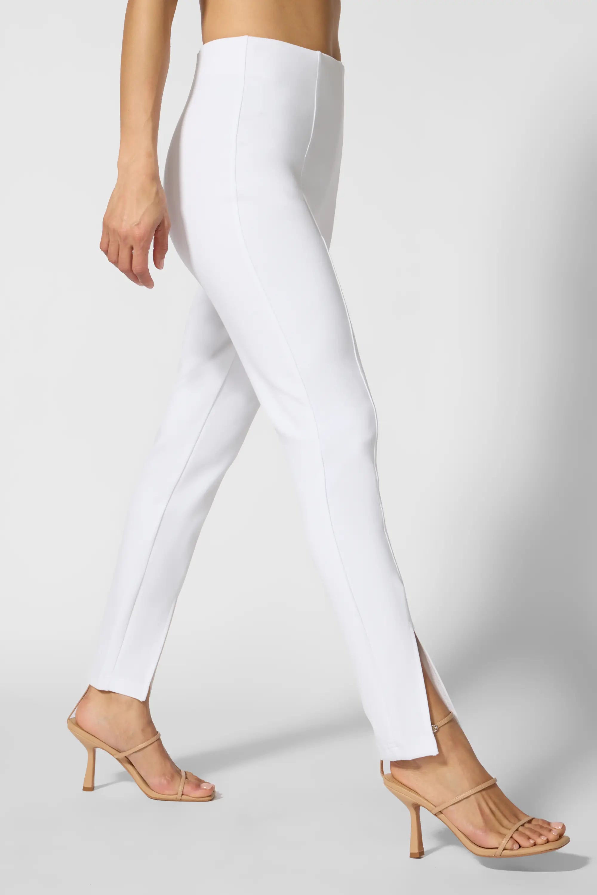 Front Slit Slim Pant - Brilliant White