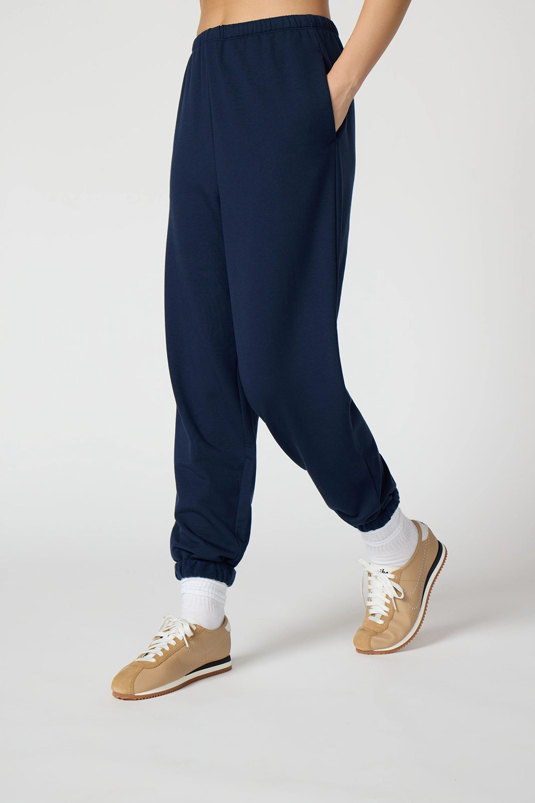Cozy Fleece Boyfriend Sweatpant - Navy Blazer