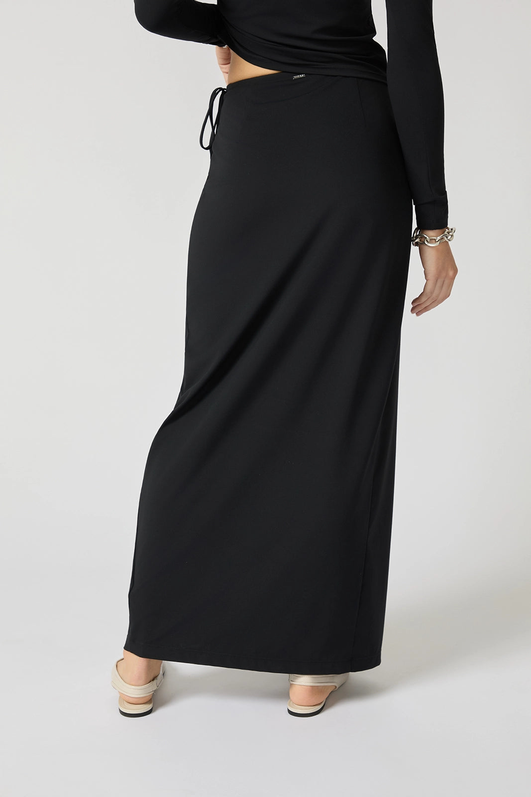 Cloud Fitted Wrap Skirt - Black