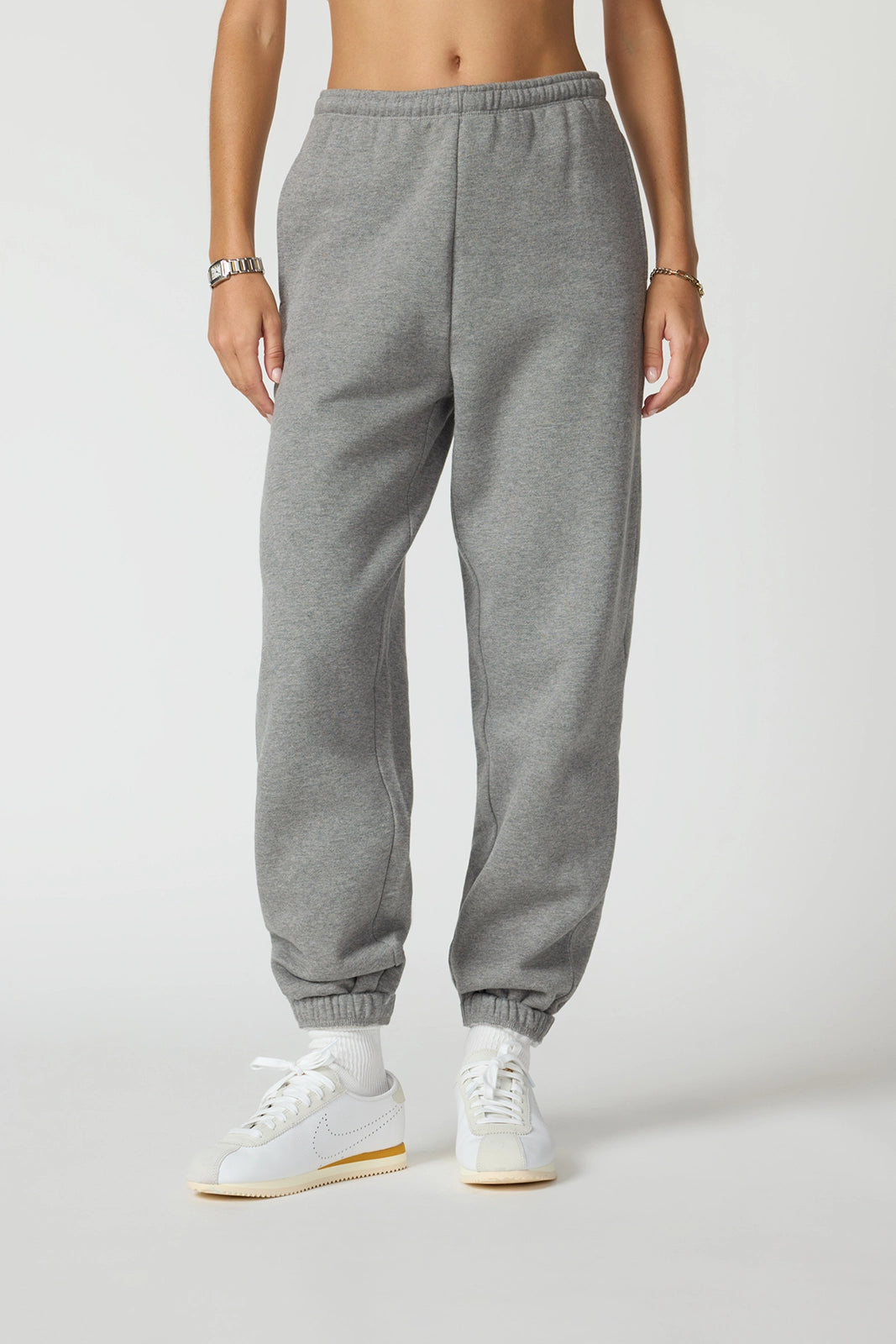 LuxeFleece Boyfriend Sweatpant - Htr Steel Grey