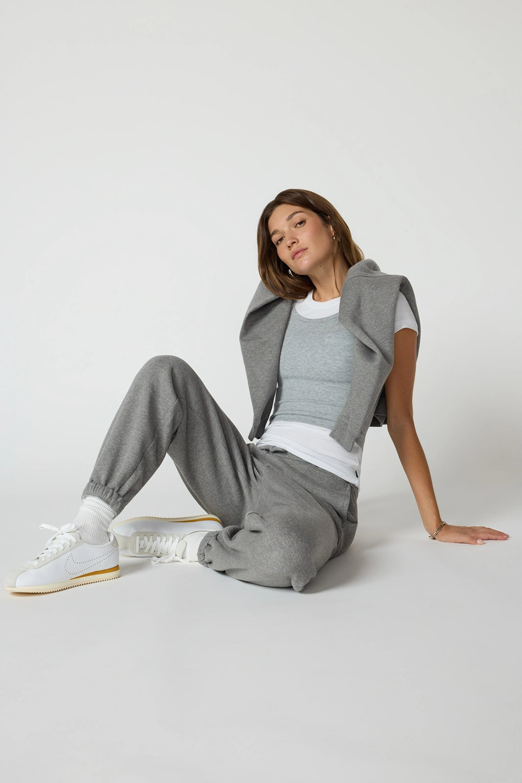 LuxeFleece Boyfriend Sweatpant - Htr Steel Grey