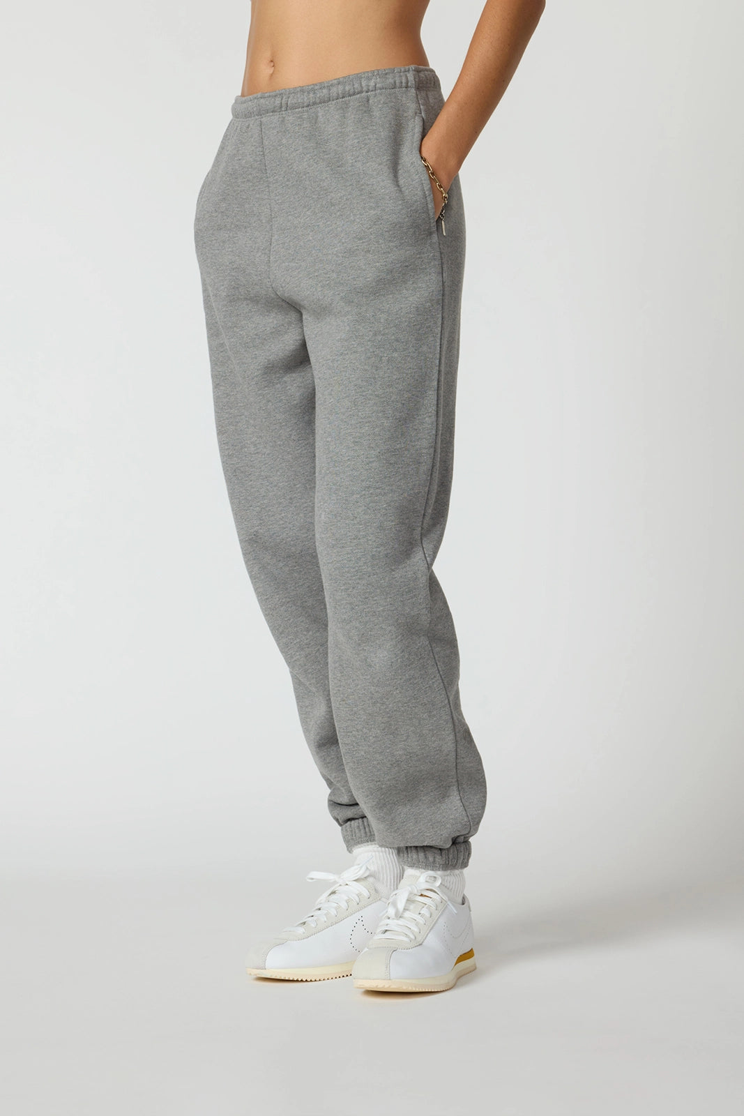 LuxeFleece Boyfriend Sweatpant - Htr Steel Grey