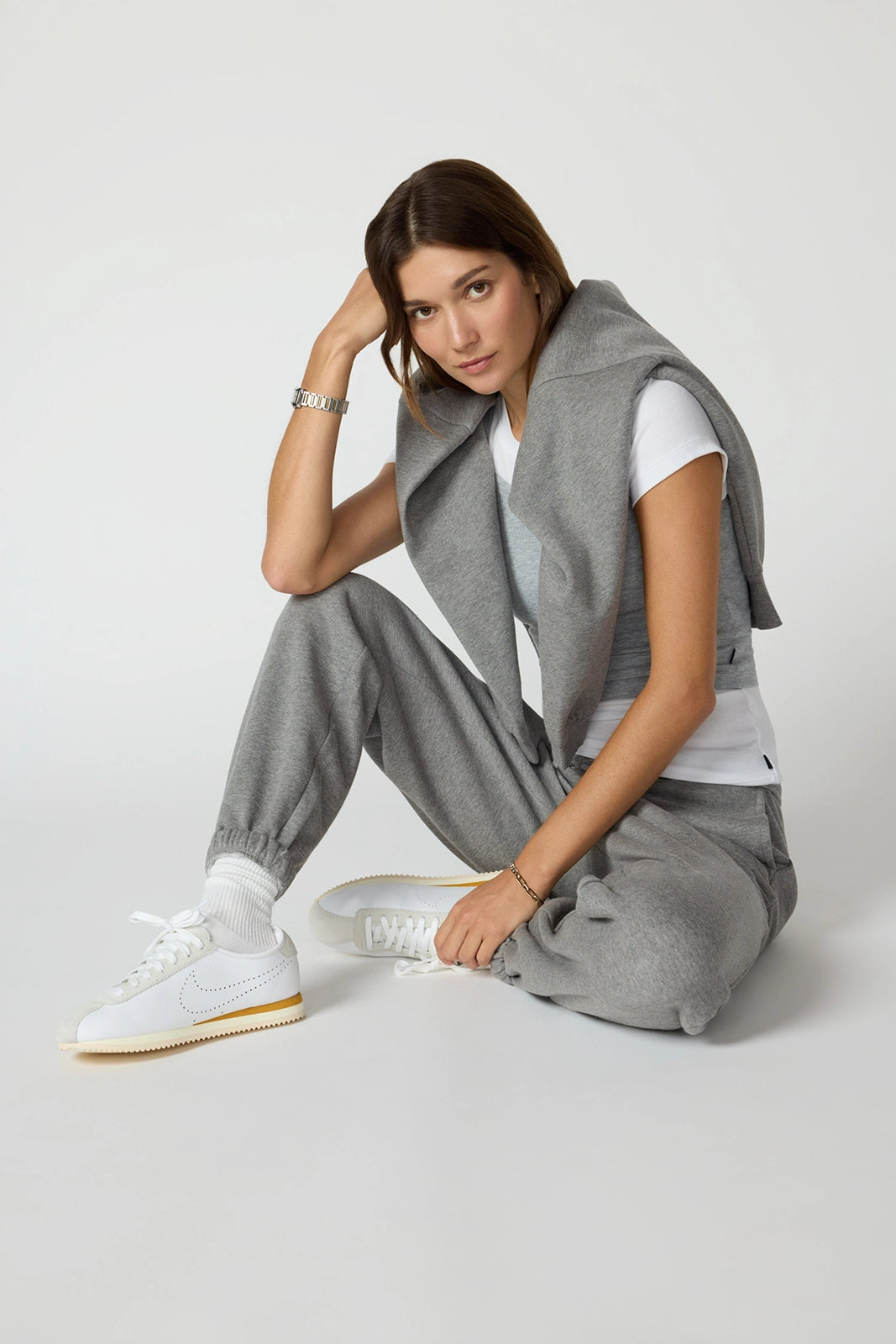 LuxeFleece Boyfriend Sweatpant - Htr Steel Grey