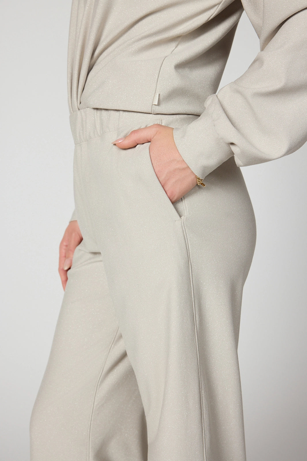 Shimmer Pant - Island Fossil/Silver