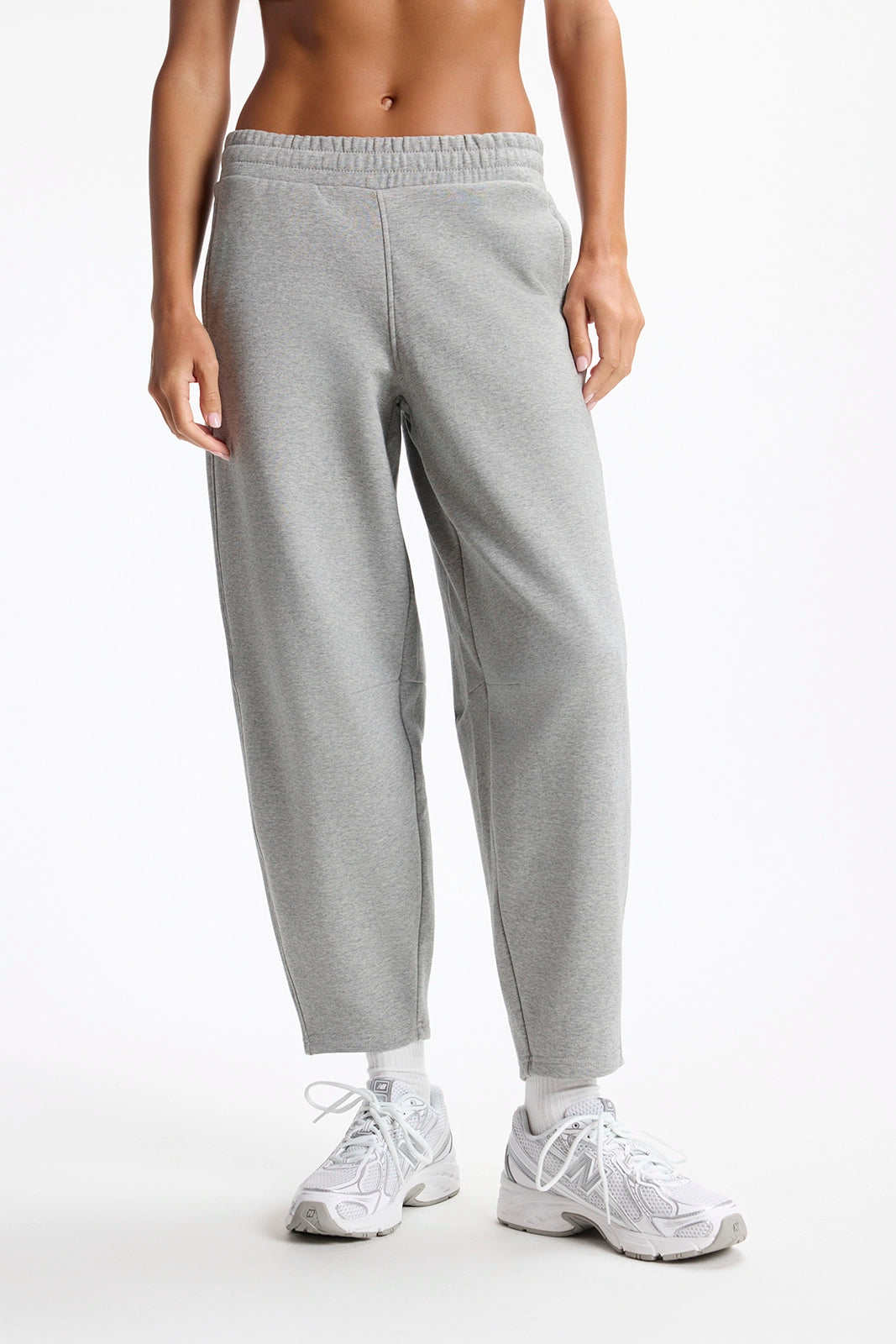 Ultrasoft Fleece Barrel Leg Pant - Htr Concrete