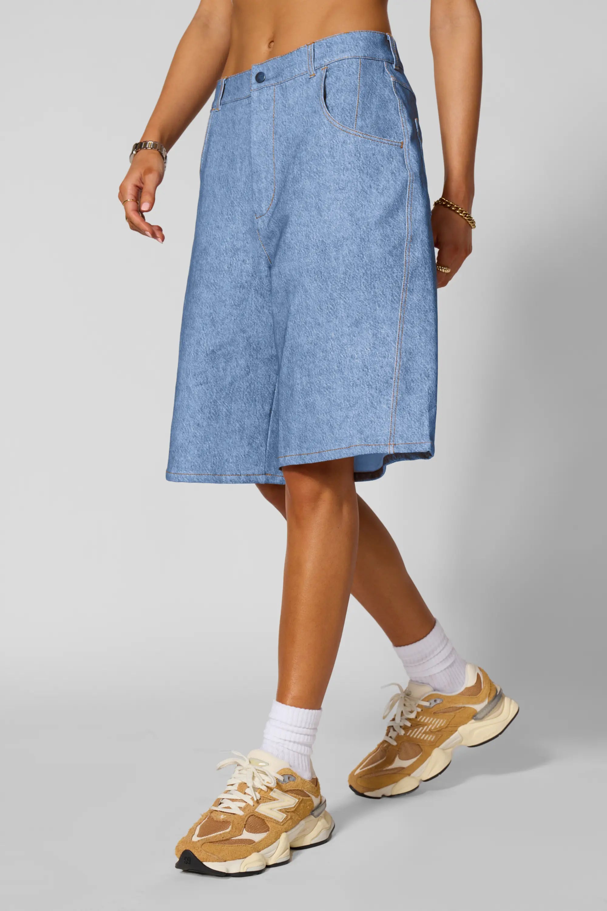 Trompe-l'œil Short - Denim Wash