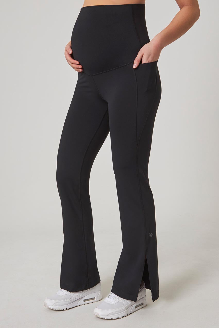 Vital Recycled Nylon Side Slit Maternity Wide Legging 30"