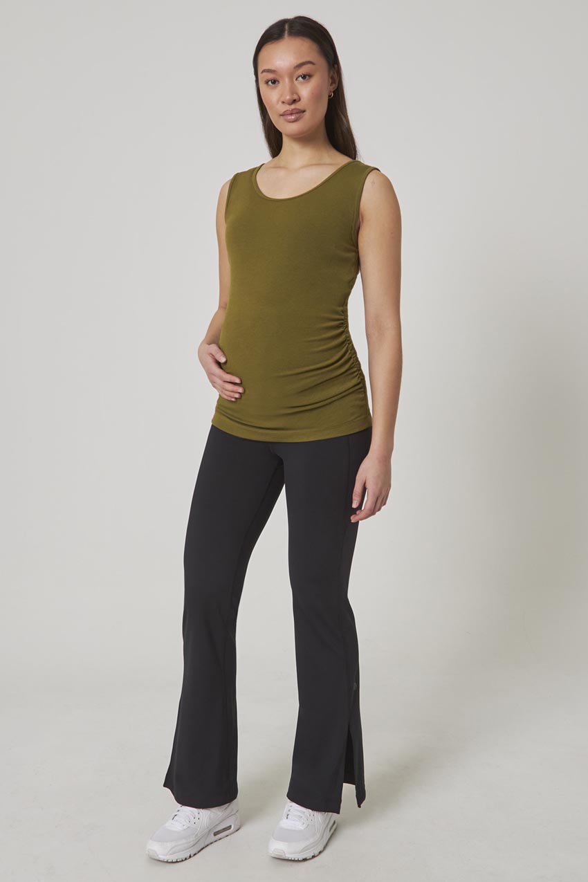 Vital Recycled Nylon Side Slit Maternity Wide Legging 30"