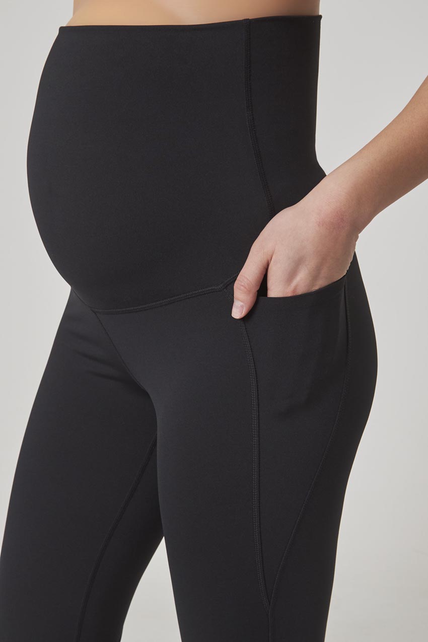 Vital Recycled Nylon Side Slit Maternity Wide Legging 30"
