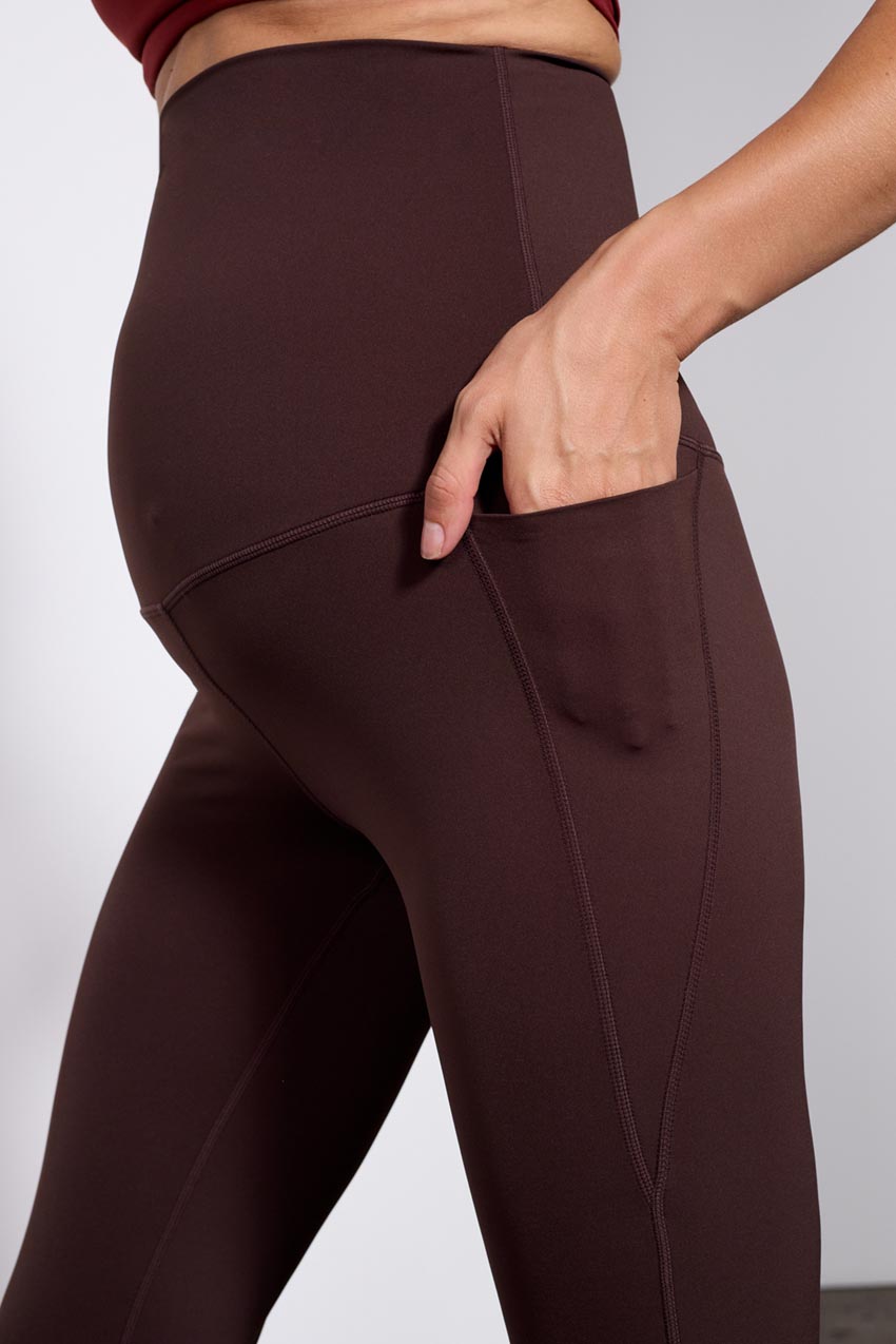 Vital Recycled Nylon Side Slit Maternity Wide Legging 30"