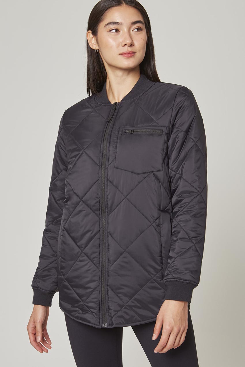 Acclimate Reversible Sorona® Insulated Quilted Bomber Jacket