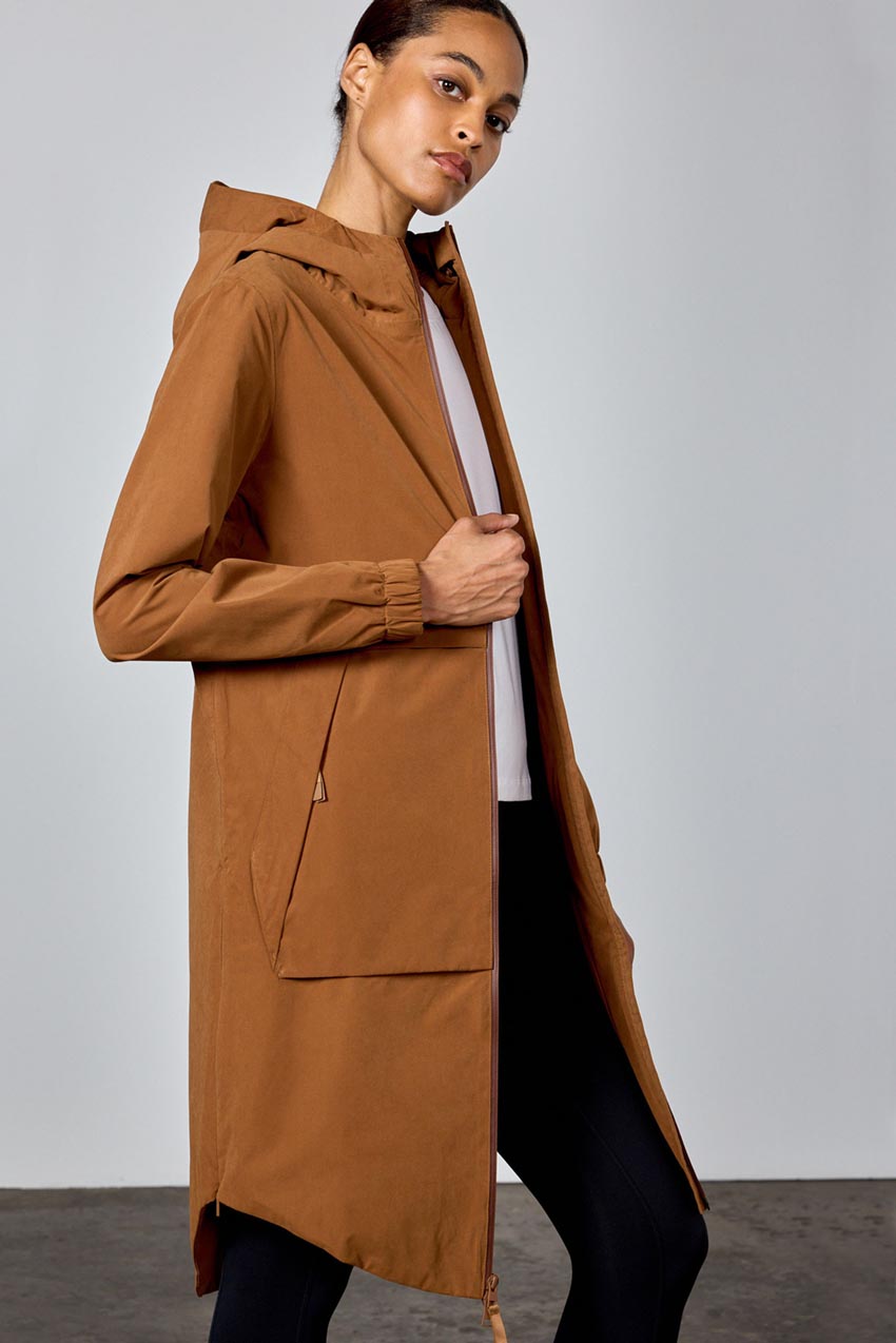 Womens full length rain hot sale coat