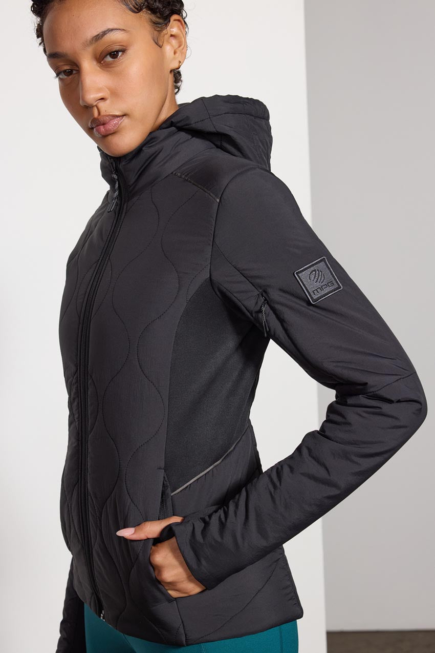 Athleta Peak Hybrid Fleece Tight Medium Black Zip Pockets for sale online