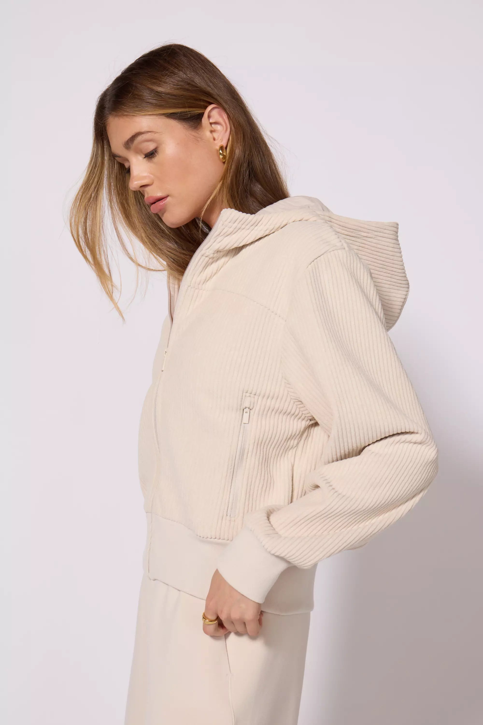 Aura Cropped Jacket Stone