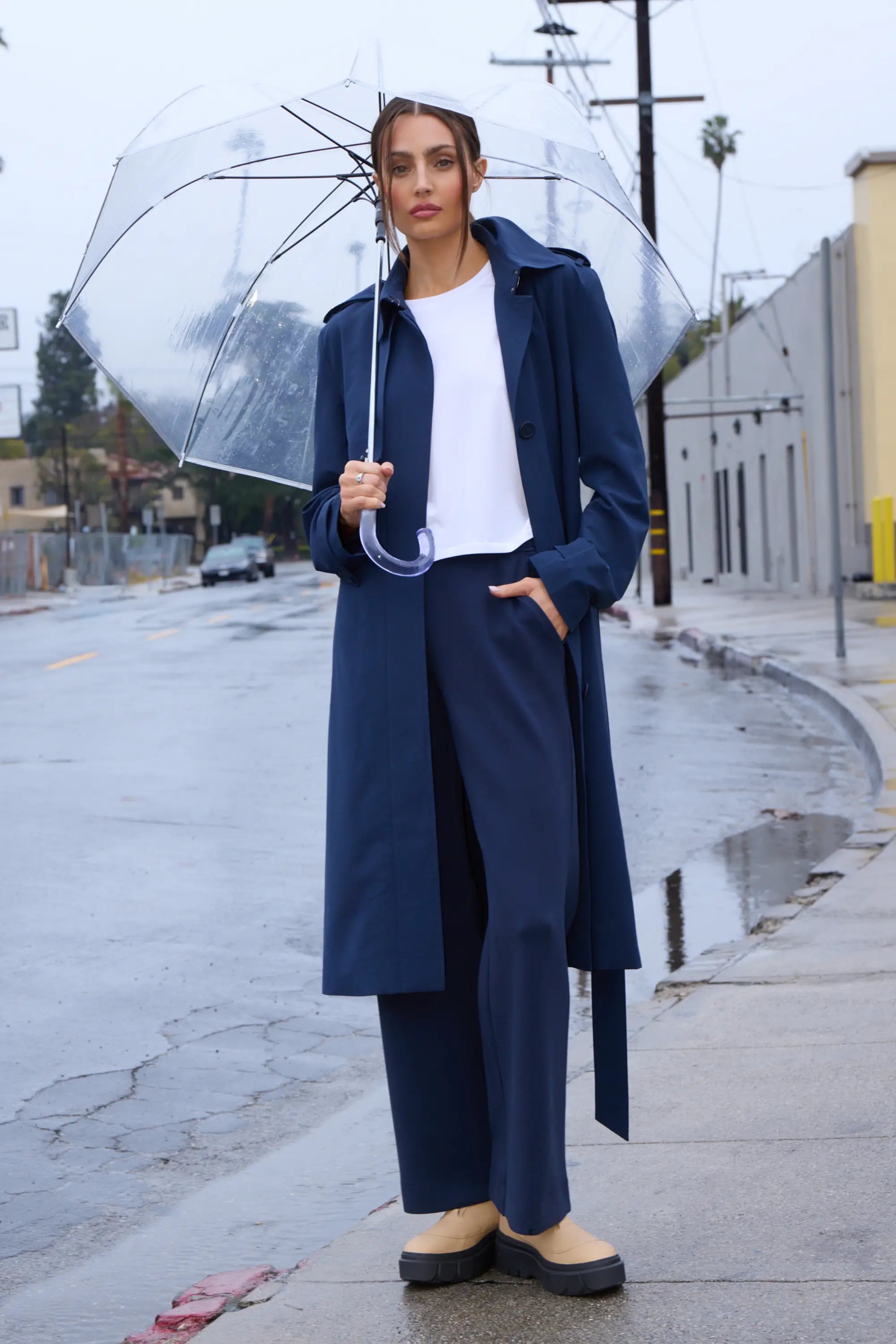 Ripstop Trench Coat - Navy Blazer
