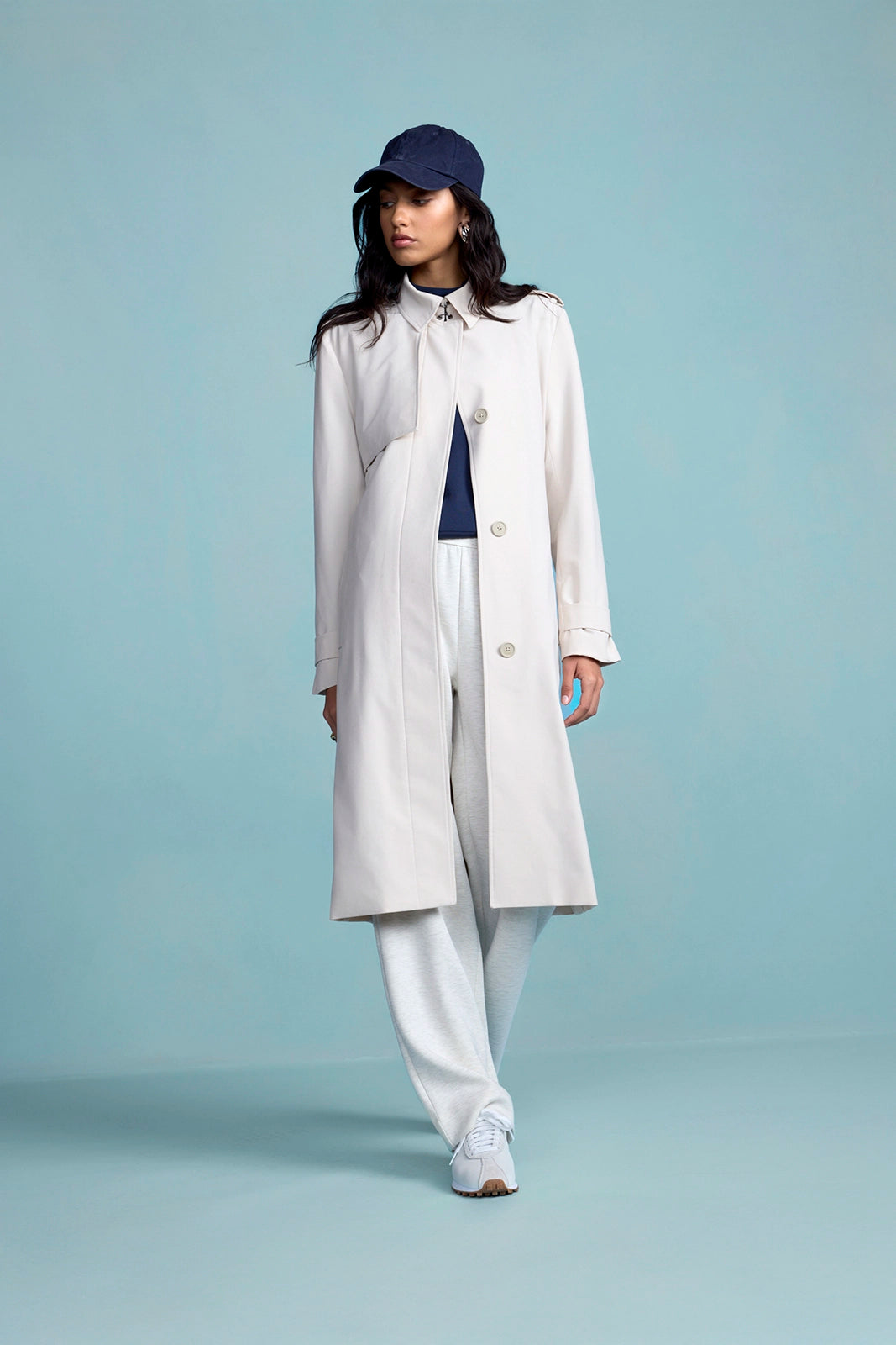Ripstop Trench Coat - Moonbeam