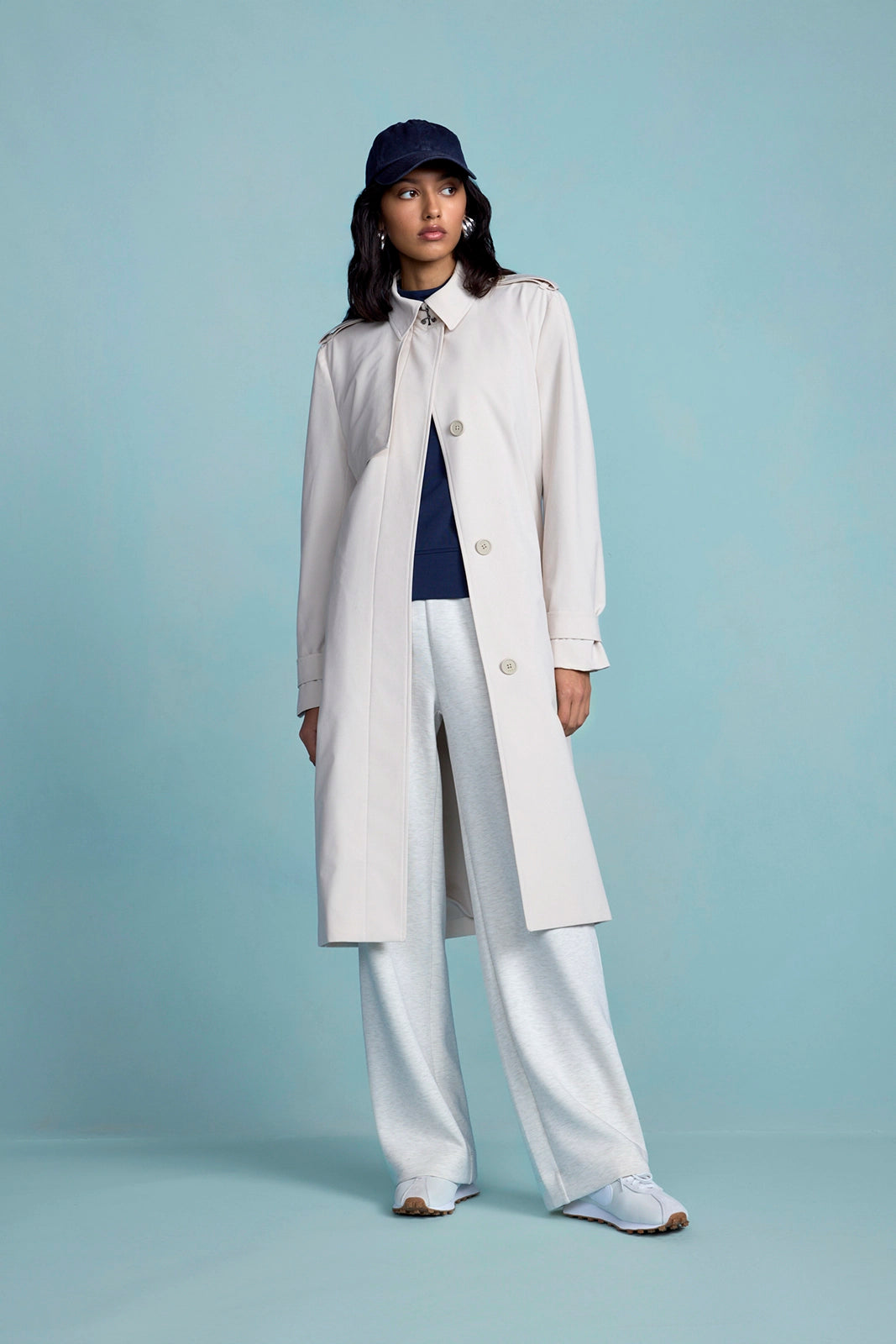 Ripstop Trench Coat - Moonbeam